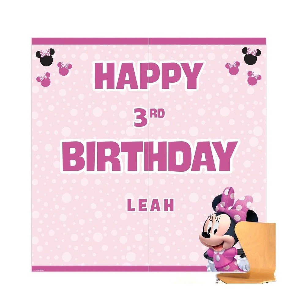 Amscan Minnie Mouse Forever Disney Birthday Party Scene Setter Backdrop 671337